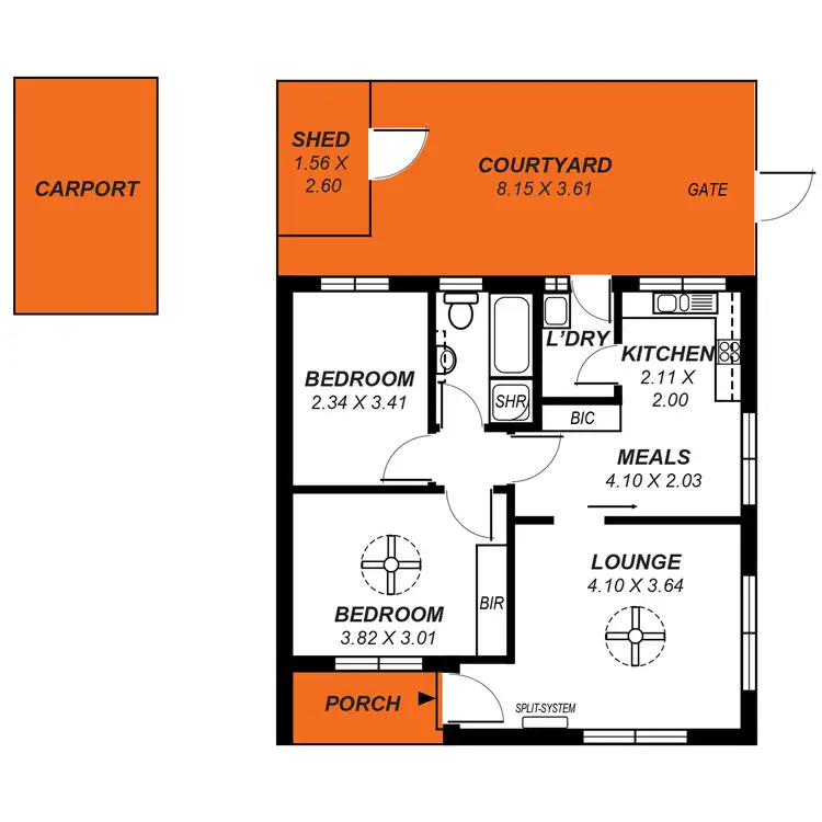 Floorplan of Homely unit listing, 1/61 Third Avenue, Forestville SA 5035