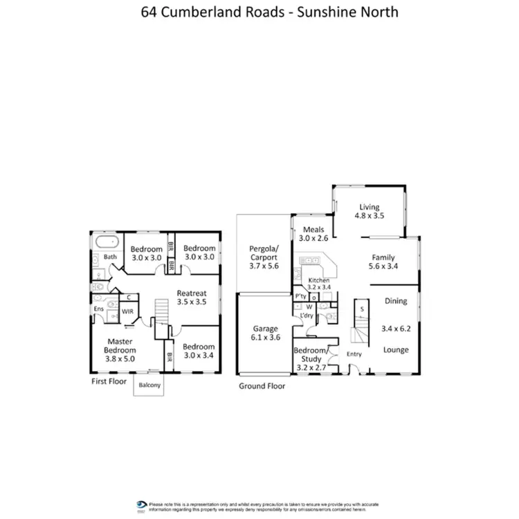 Floorplan of Homely house listing, 64 Cumberland Street, Sunshine North VIC 3020