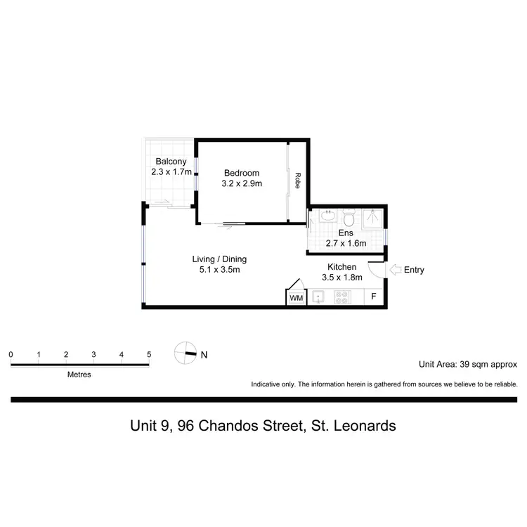 Floorplan of Homely apartment listing, 9/96 Chandos Street, Naremburn NSW 2065