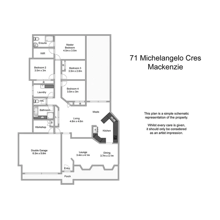 Floorplan of Homely house listing, 71 Michelangelo Crescent, Mackenzie QLD 4156