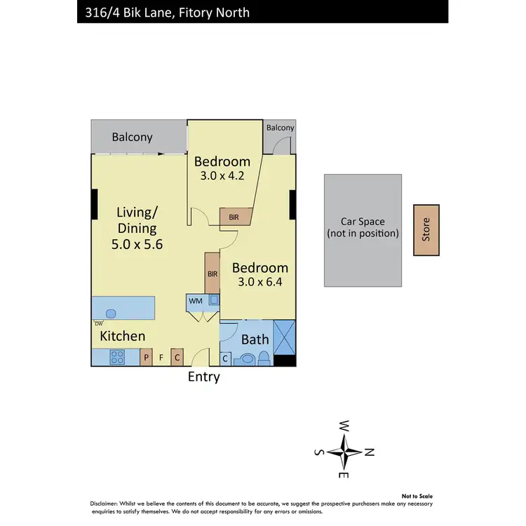 Floorplan of Homely apartment listing, 316/4 Bik Lane, Fitzroy North VIC 3068