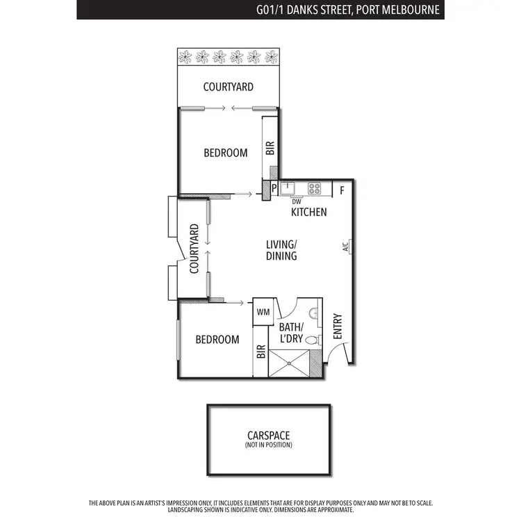 Floorplan of Homely apartment listing, G01/1 Danks Street, Port Melbourne VIC 3207