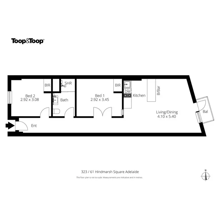 Floorplan of Homely apartment listing, 323/61 Hindmarsh Square, Adelaide SA 5000
