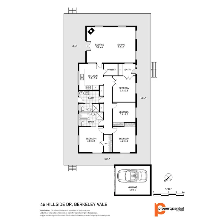 Floorplan of Homely rural property listing, 46 Hillside Drive, Glenning Valley NSW 2261