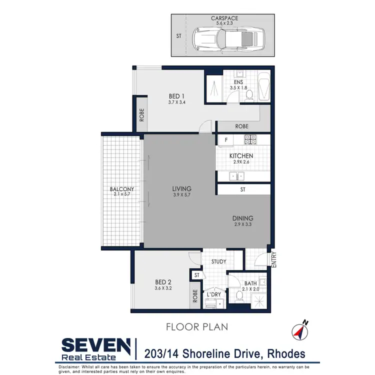 Floorplan of Homely apartment listing, 203/14 Shoreline Drive, Rhodes NSW 2138