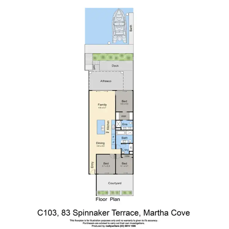 Floorplan of Homely apartment listing, C103/83 Spinnaker Terrace, Safety Beach VIC 3936