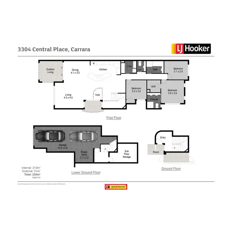 Floorplan of Homely house listing, 3304 Central Place, Carrara QLD 4211