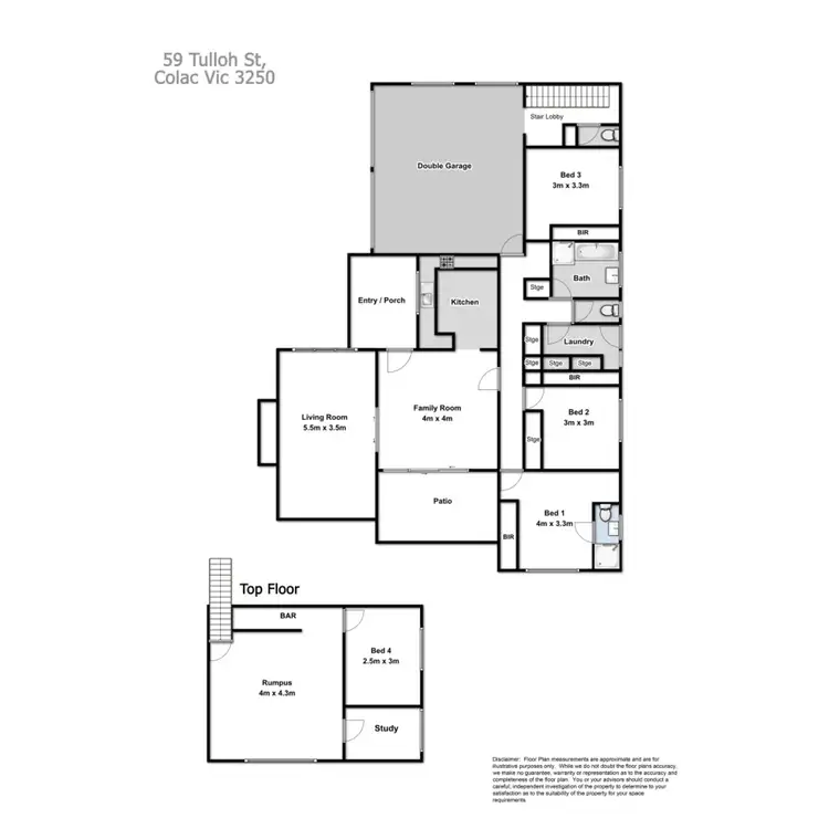Floorplan of Homely house listing, 59 Tulloh Street, Elliminyt VIC 3250