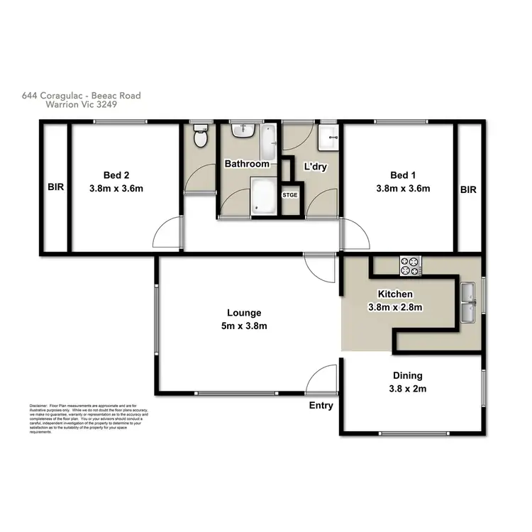 Floorplan of Homely house listing, 644 Coragulac Beeac Road, Warrion VIC 3249