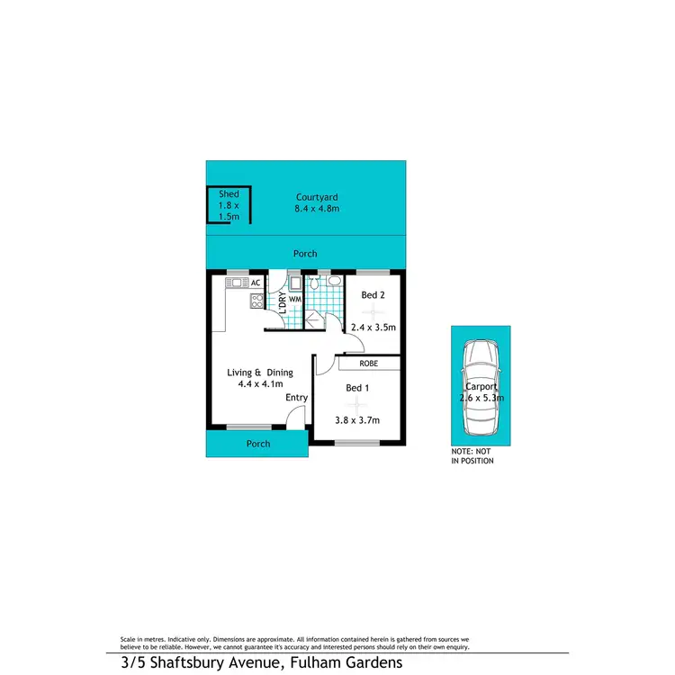 Floorplan of Homely unit listing, 3/5 Shaftsbury Avenue, Fulham Gardens SA 5024
