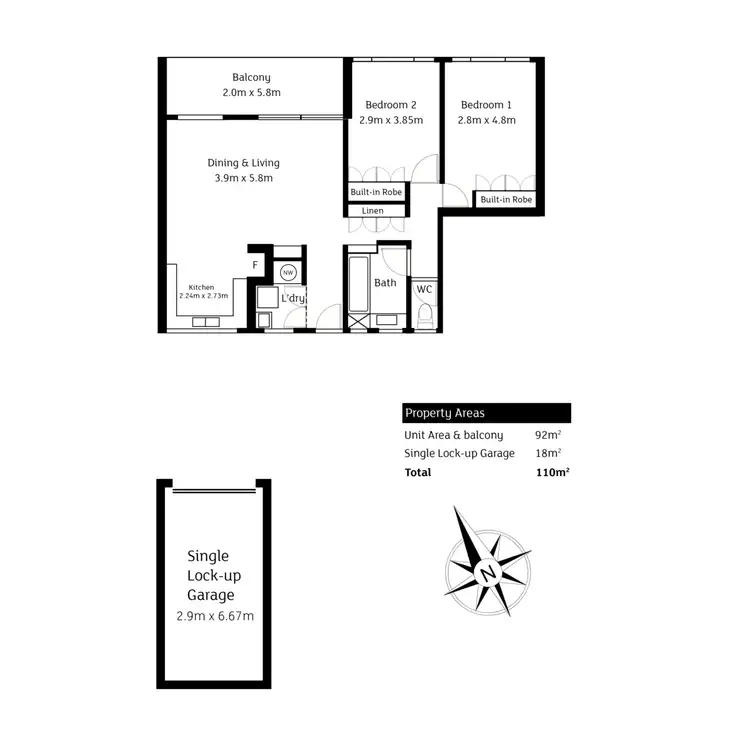 Floorplan of Homely apartment listing, 18/15 Bellevue Terrace, St Lucia QLD 4067