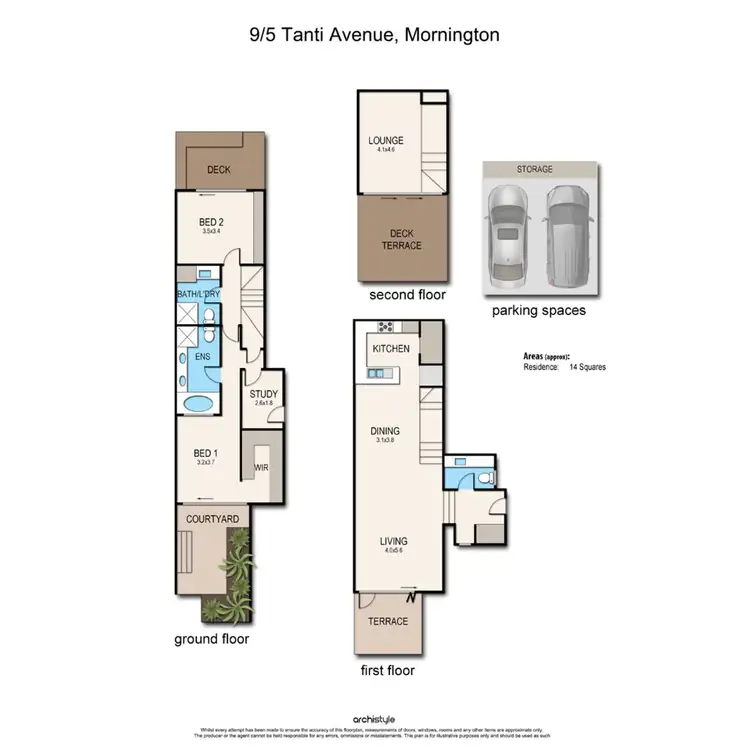 Floorplan of Homely townhouse listing, 9/5 Tanti Avenue, Mornington VIC 3931
