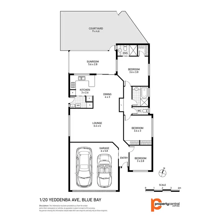 Floorplan of Homely villa listing, 1/20 Yeddenba Avenue, Blue Bay NSW 2261