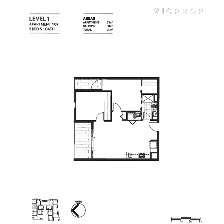 Floorplan of Homely apartment listing, 107/17-21 Queen Street, Blackburn VIC 3130