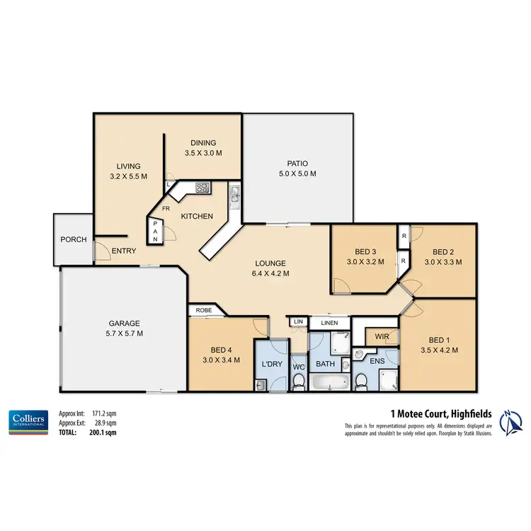 Floorplan of Homely house listing, 1 Motee Court, Highfields QLD 4352