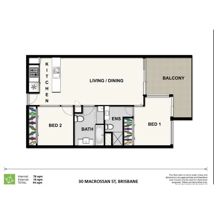 Floorplan of Homely apartment listing, 93/30 Macrossan Street, Brisbane City QLD 4000