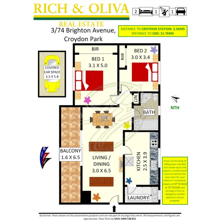 Floorplan of Homely apartment listing, 3/74 Brighton Avenue, Croydon Park NSW 2133