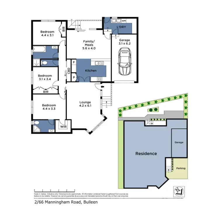 Floorplan of Homely townhouse listing, 2/66 Manningham Road, Bulleen VIC 3105