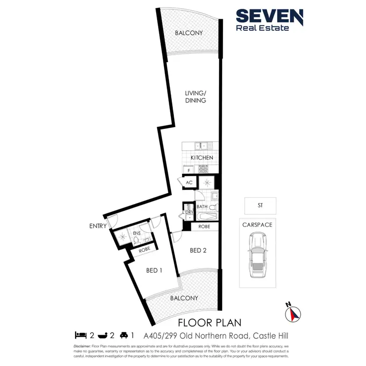 Floorplan of Homely apartment listing, A405/299 Old Northern Road, Castle Hill NSW 2154