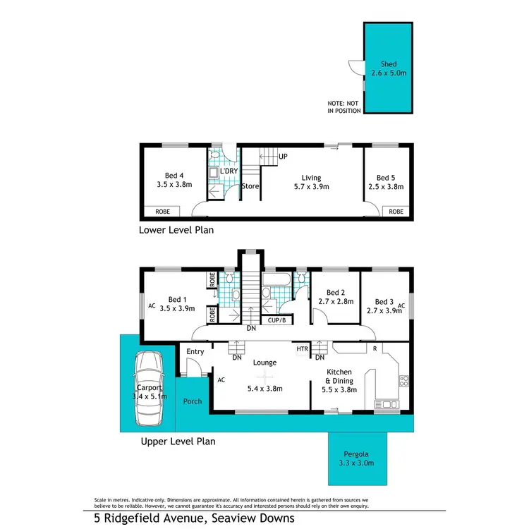 Floorplan of Homely house listing, 5 Ridgefield Avenue, Seaview Downs SA 5049