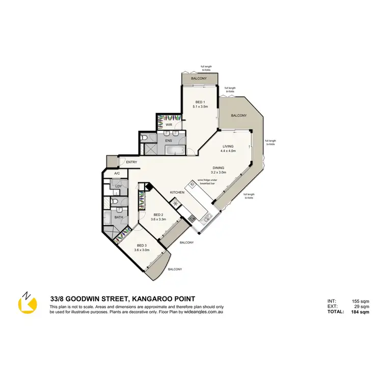 Floorplan of Homely apartment listing, 33/8 Goodwin Street, Kangaroo Point QLD 4169