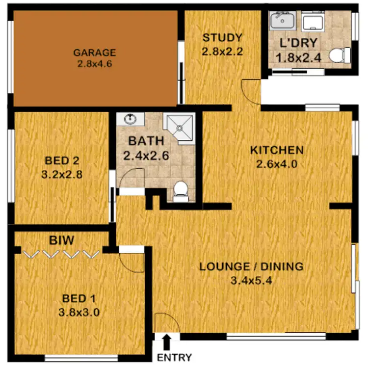 Floorplan of Homely villa listing, 1/93 Lincoln Street, Belfield NSW 2191