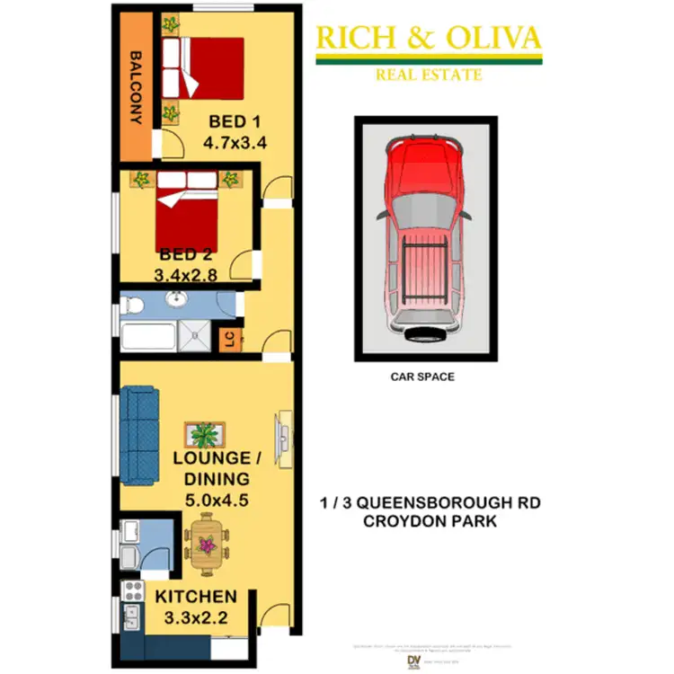 Floorplan of Homely apartment listing, 1/3 Queensborough Road, Croydon Park NSW 2133