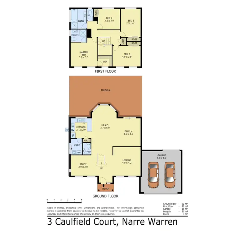Floorplan of Homely house listing, 3 Caulfield Court, Narre Warren VIC 3805