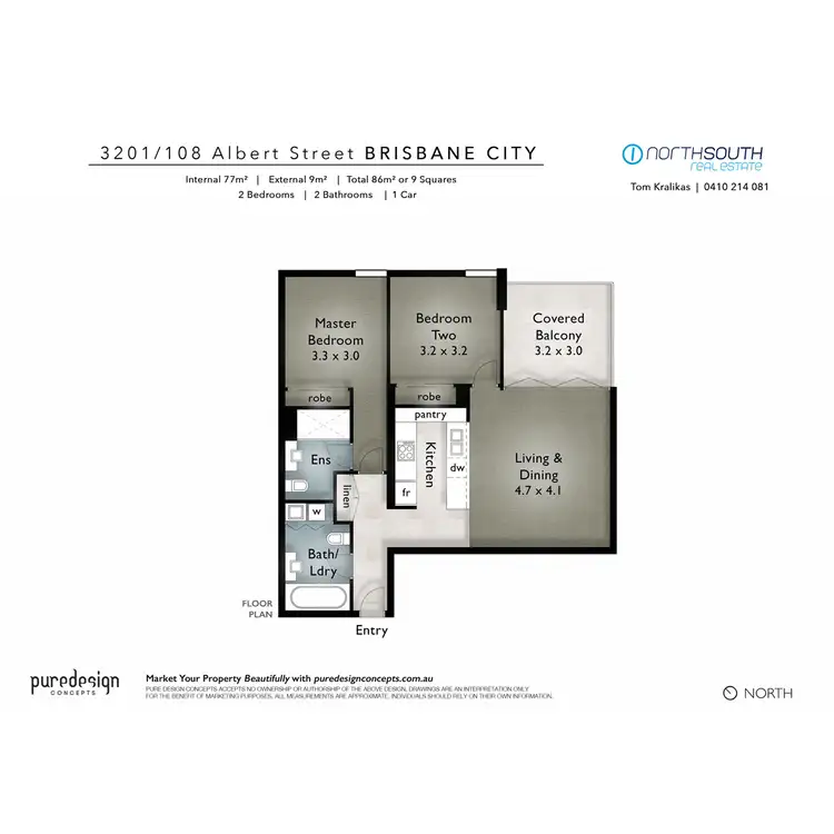 Floorplan of Homely apartment listing, 3201/108 Albert Street, Brisbane City QLD 4000