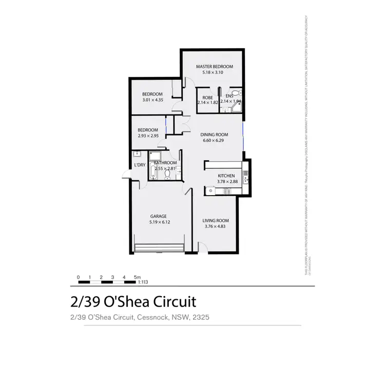 Floorplan of Homely semi-detached listing, 2/39 O'Shea Circuit, Cessnock NSW 2325