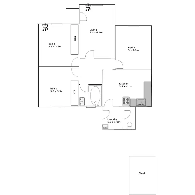 Floorplan of Homely flat listing, 14 Dickens Street, Port Lincoln SA 5606