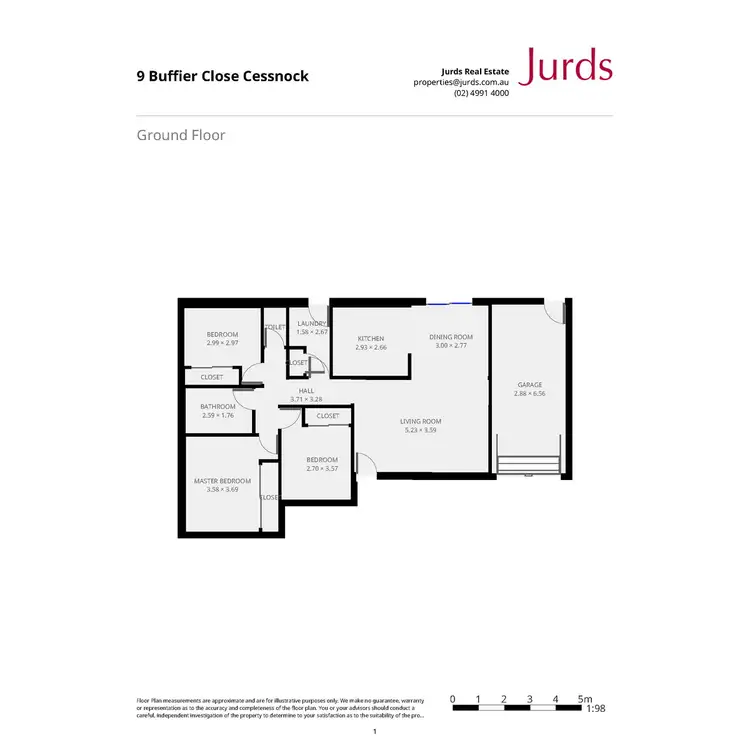 Floorplan of Homely house listing, 9 Buffier Close, Cessnock NSW 2325
