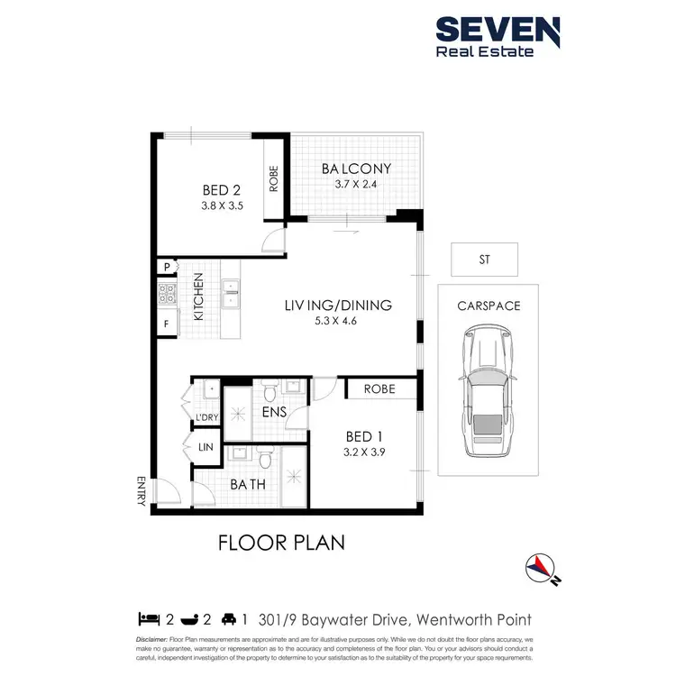 Floorplan of Homely apartment listing, 301/9 Baywater Drive, Wentworth Point NSW 2127