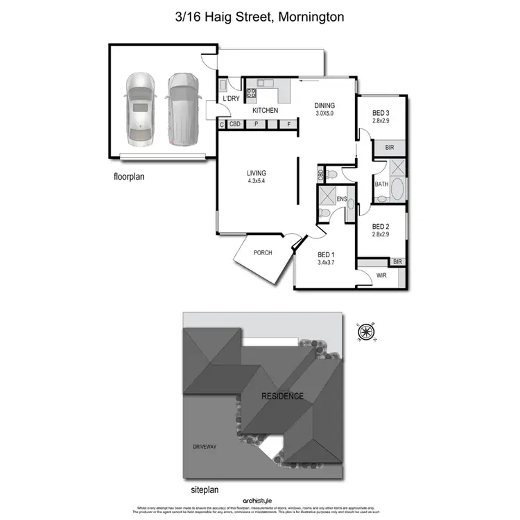 Floorplan of Homely house listing, 3/16 Haig Street, Mornington VIC 3931