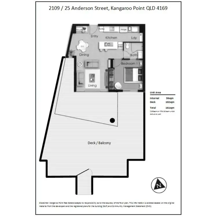 Floorplan of Homely apartment listing, 2109/25 Anderson Street, Kangaroo Point QLD 4169