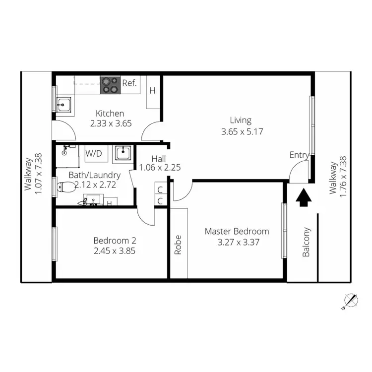 Floorplan of Homely unit listing, 8/412 Sir Donald Bradman Drive, Brooklyn Park SA 5032