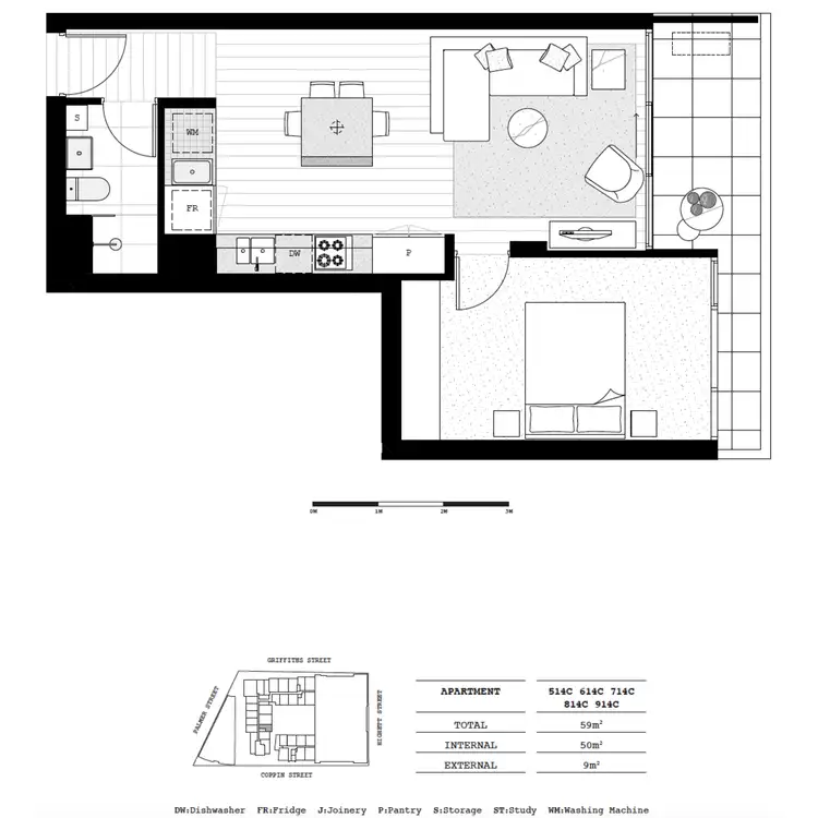 Floorplan of Homely apartment listing, 614/1 Dyer Street, Richmond VIC 3121