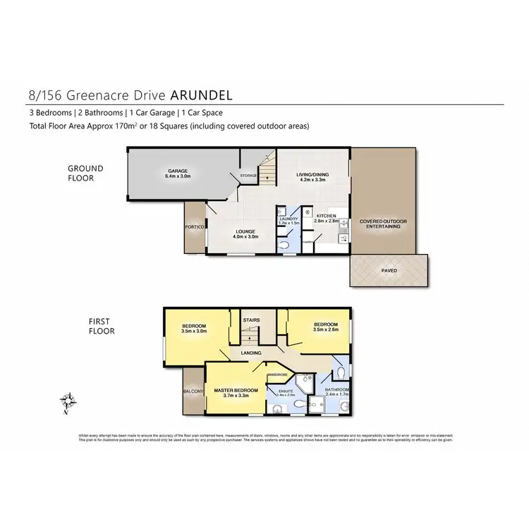 Floorplan of Homely townhouse listing, 8/156 Greenacre Drive, Arundel QLD 4214