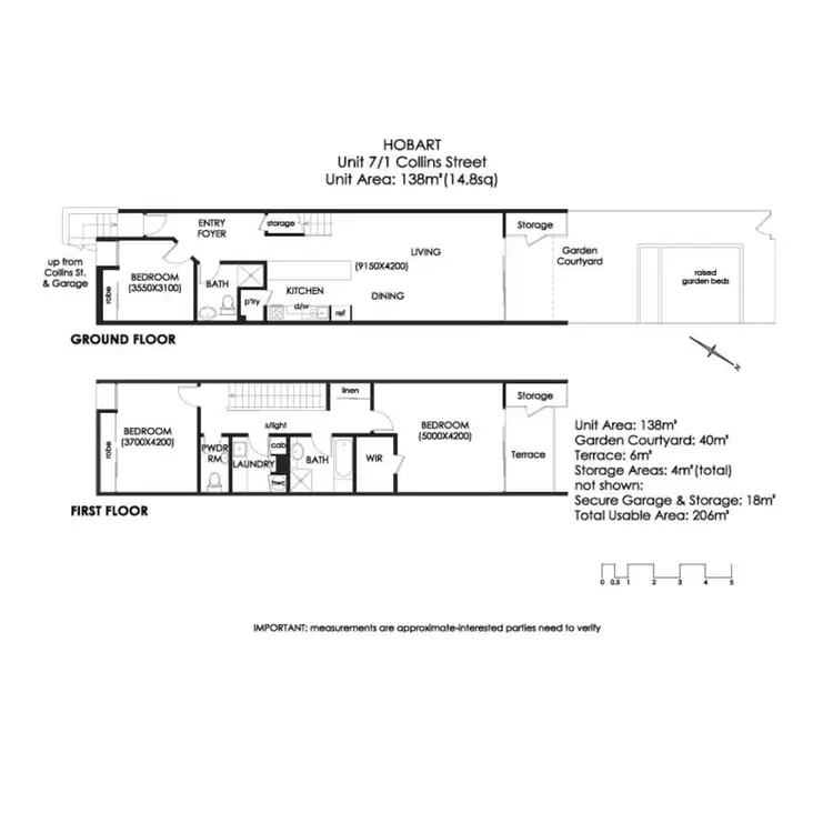 Floorplan of Homely unit listing, 7/1 Collins Street, Hobart TAS 7000