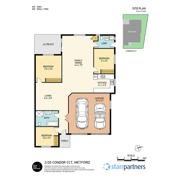 Floorplan of Homely semi-detached listing, 2/20 Conder Crescent, Metford NSW 2323