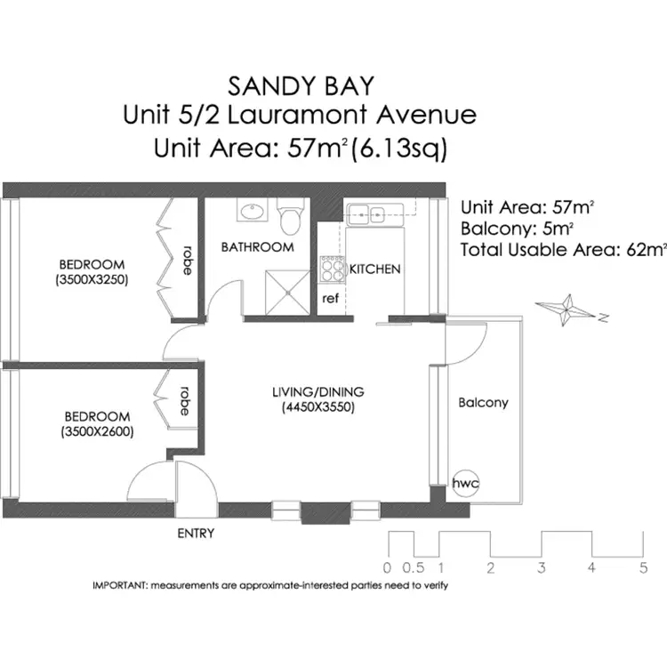 Floorplan of Homely unit listing, 3/2 Lauramont Avenue, Sandy Bay TAS 7005
