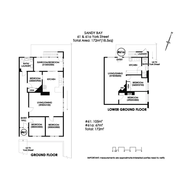 Floorplan of Homely house listing, 59-61 York Street, Sandy Bay TAS 7005