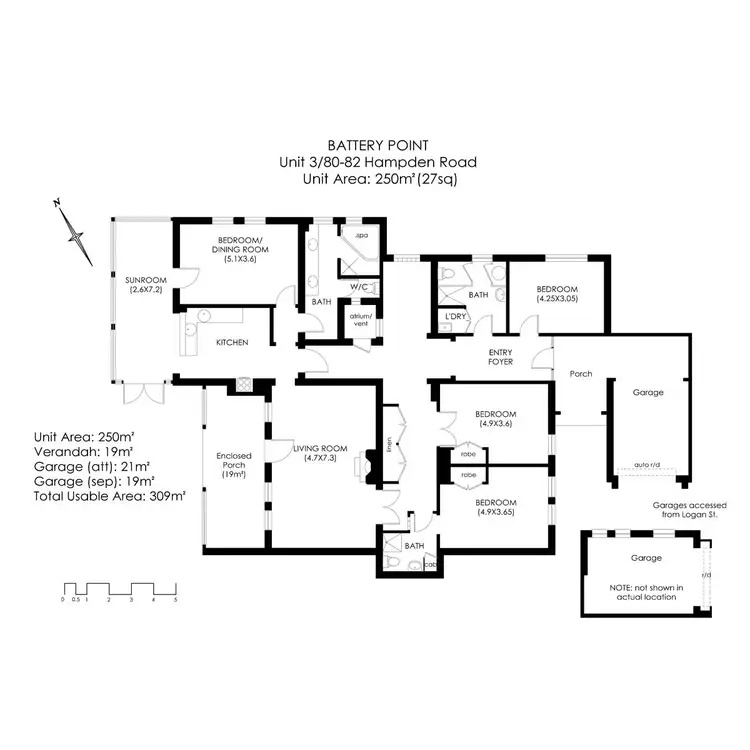 Floorplan of Homely apartment listing, 3/80-82 Hampden Road, Battery Point TAS 7004