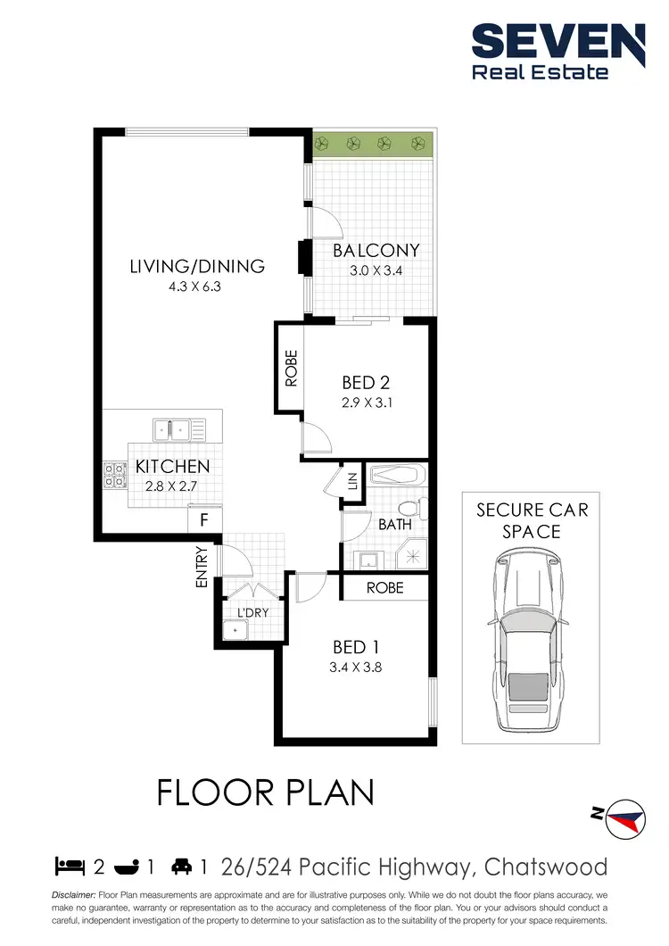 Floorplan of Homely apartment listing, 26/524-542 Pacific Highway, Chatswood NSW 2067