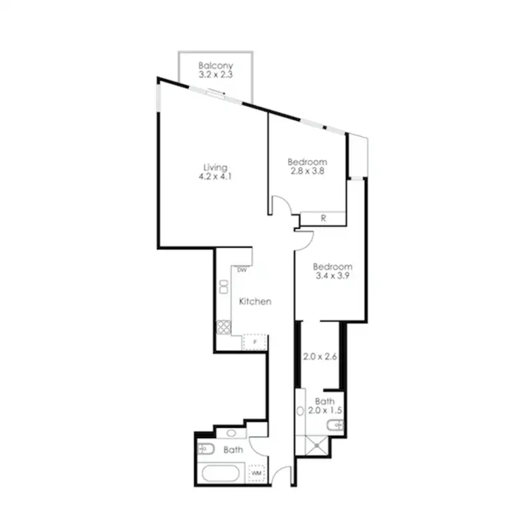 Floorplan of Homely apartment listing, 1410/60 Siddeley Street, Docklands VIC 3008