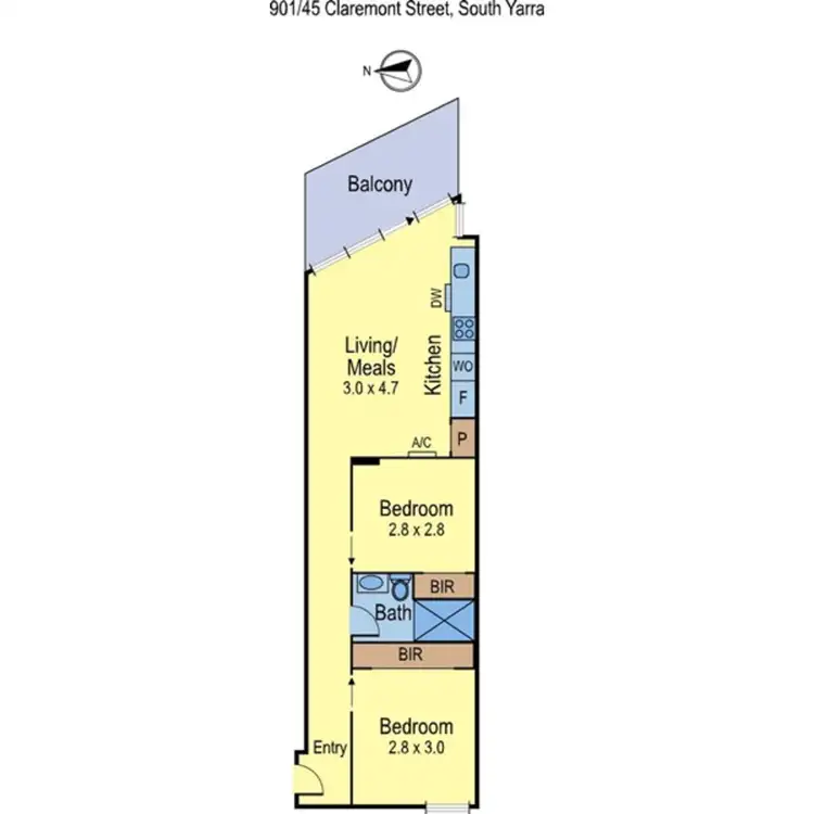 Floorplan of Homely apartment listing, 901/45 Claremont Street, South Yarra VIC 3141