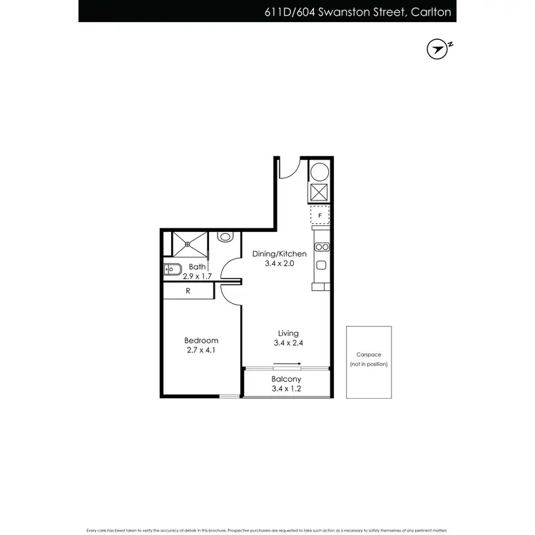 Floorplan of Homely apartment listing, 611D/604 Swanston Street, Carlton VIC 3053