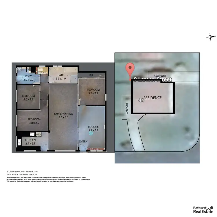Floorplan of Homely townhouse listing, 9 Larson Street, West Bathurst NSW 2795