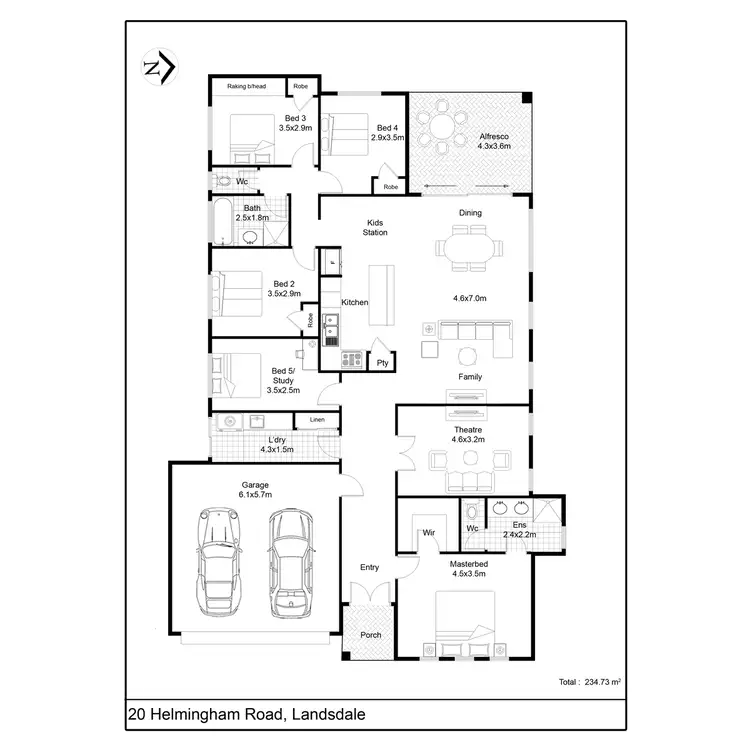 Floorplan of Homely house listing, 20 Helmingham Road, Landsdale WA 6065