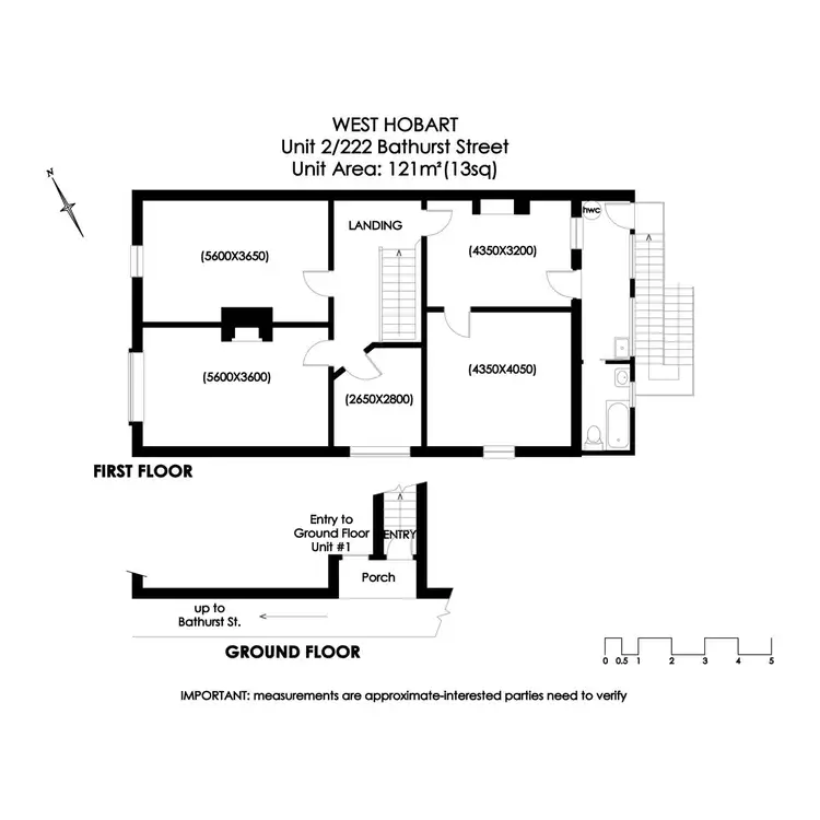 Floorplan of Homely unit listing, 2/222 Bathurst Street, West Hobart TAS 7000